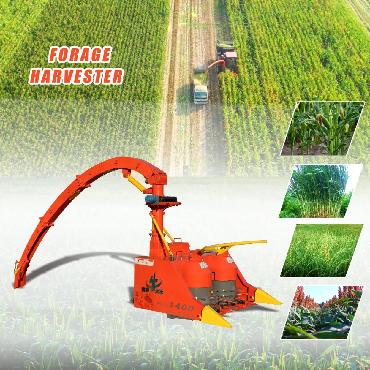 Mini-Maiskorn-Silage-Futter-Erntemaschine mit COB-Technologie für Traktoren