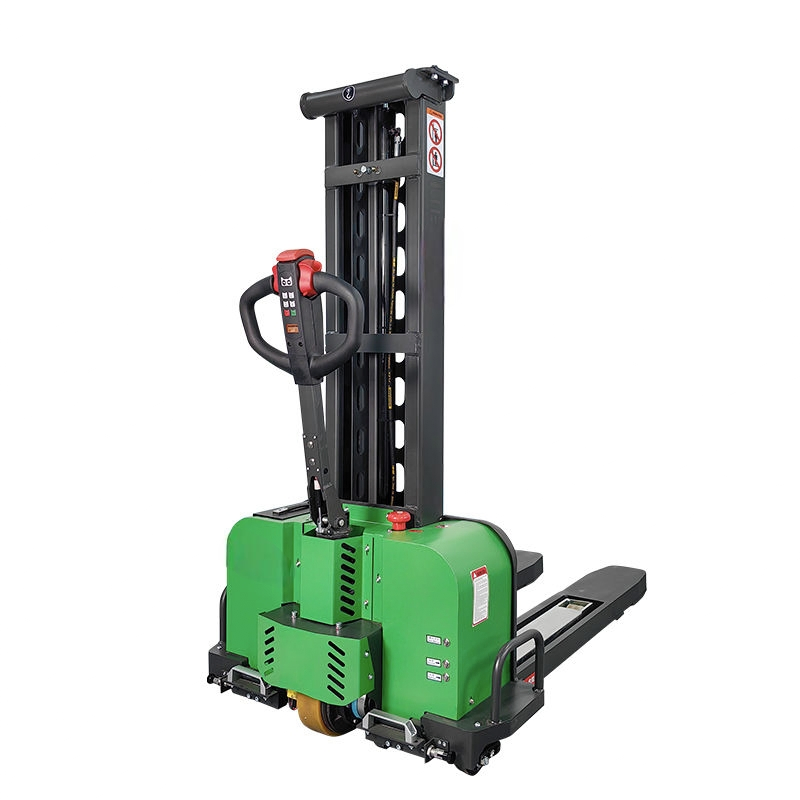 1000kg Portable Self Lifting Electric Pallet Stacker Forklift Self Loading Pallet Truck