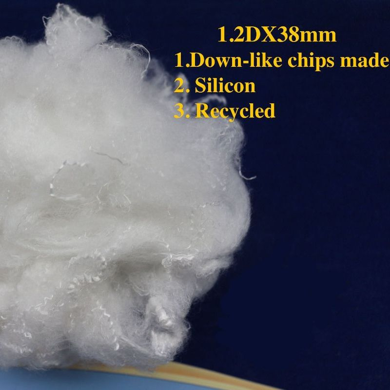 Raw Virgin GRS Recycled Siliconized Synthetic Polyester Fiber