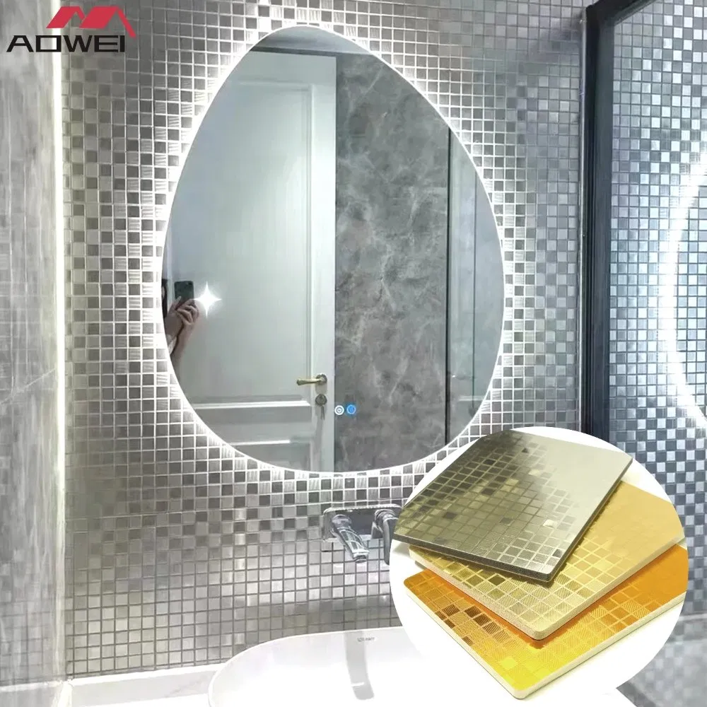Gold Mirror Finish WPC Flat Panel with High Gloss Reflective Surface