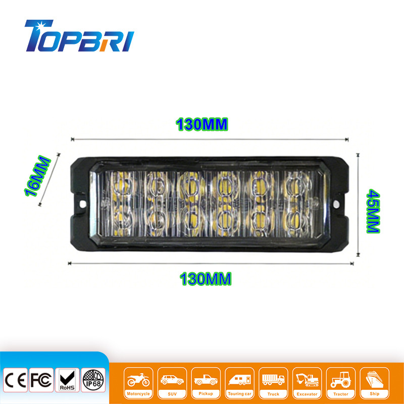 12 LED Amber Weiß LED Strobe Warnleuchte für Notfälle