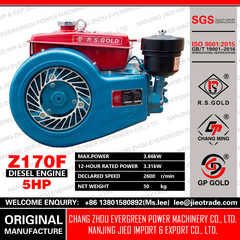 Z170f Simple Operation Four-Stroke Diesel Engine for Agricultural Machinery
