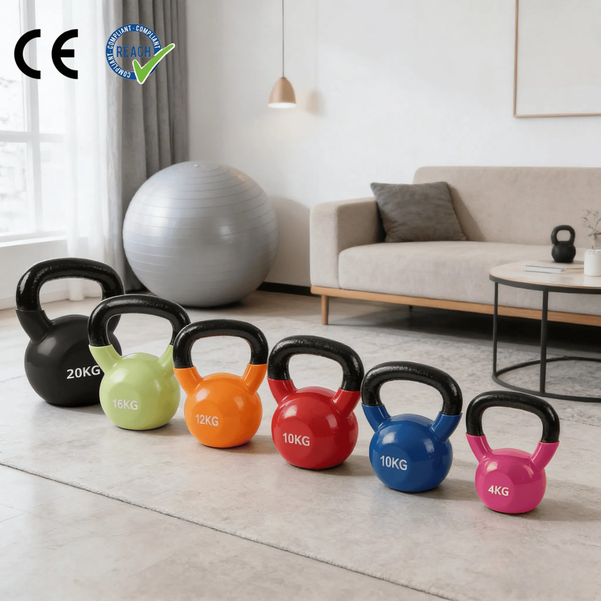 Customizable Color Coded PVC Kettlebell Set