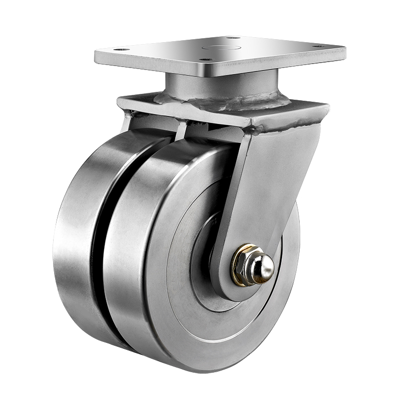 Caster girevole ultra robusto in acciaio fuso a doppia ruota per attrezzature per l'industria pesante