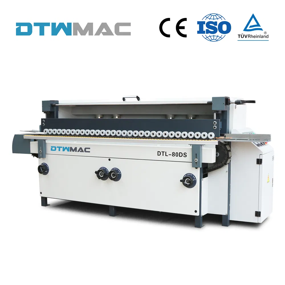 Levigatrice a nastro per bordi Dtwmac MDF DTL-80DS con quattro rulli a tamburo