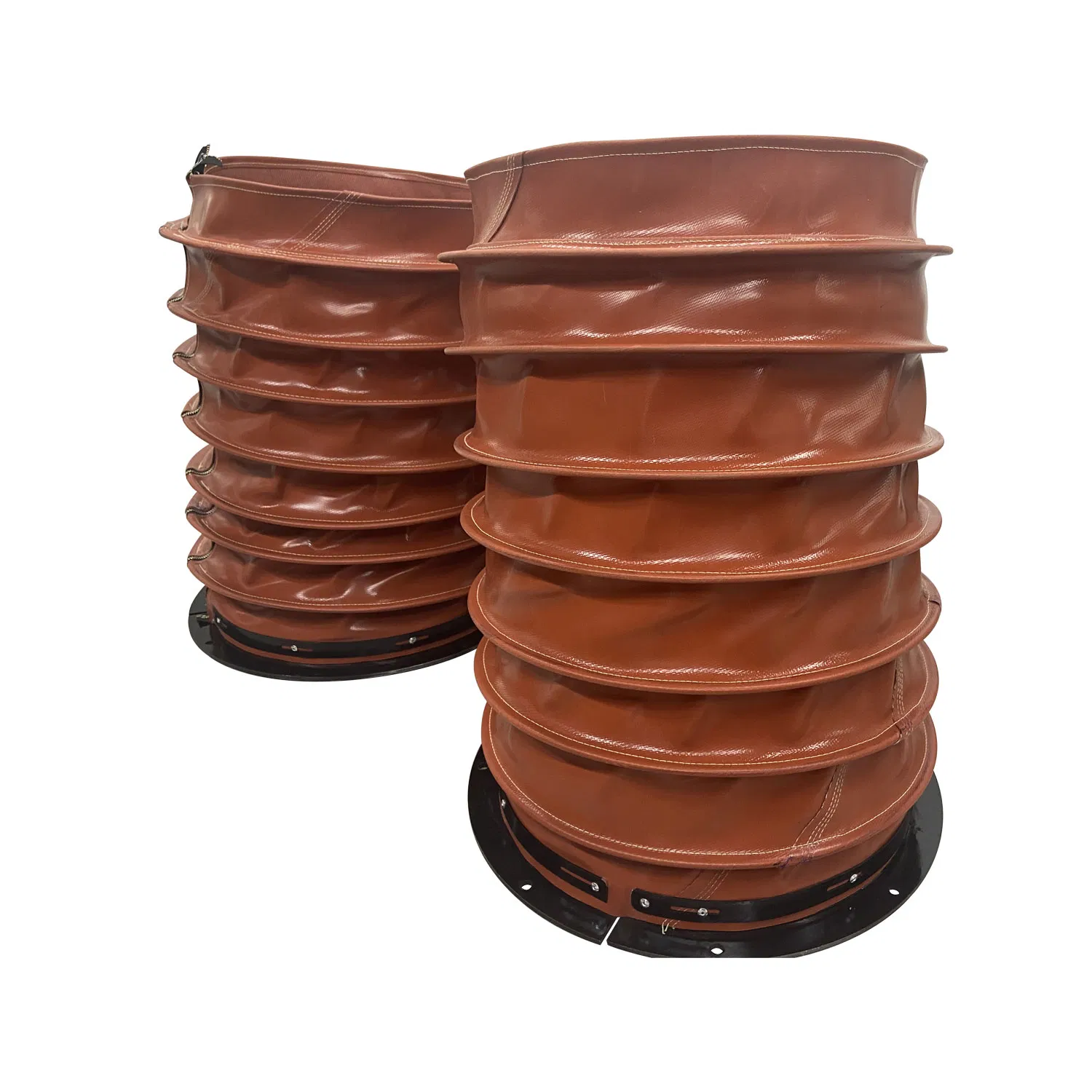 Water Dust Proof Flexible Protective Round Telescopic Spring Fabric Rubber Ball Screw Hydraulic Cylinder Sewn Bellows Cover with Breathing Valve