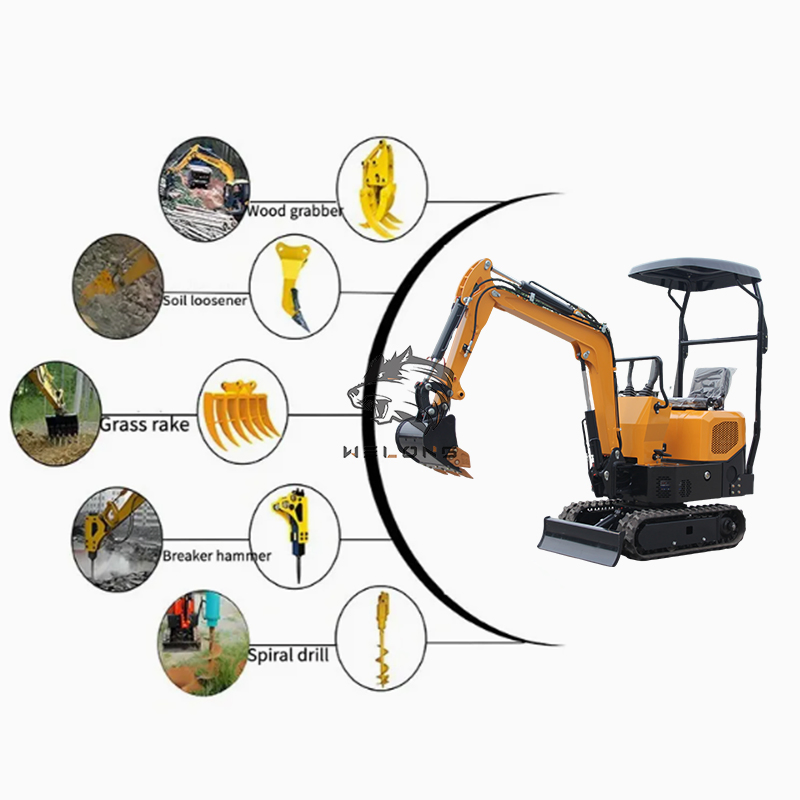 1 Ton Mini Crawler Excavator, Small Hydraulic Digger Machine