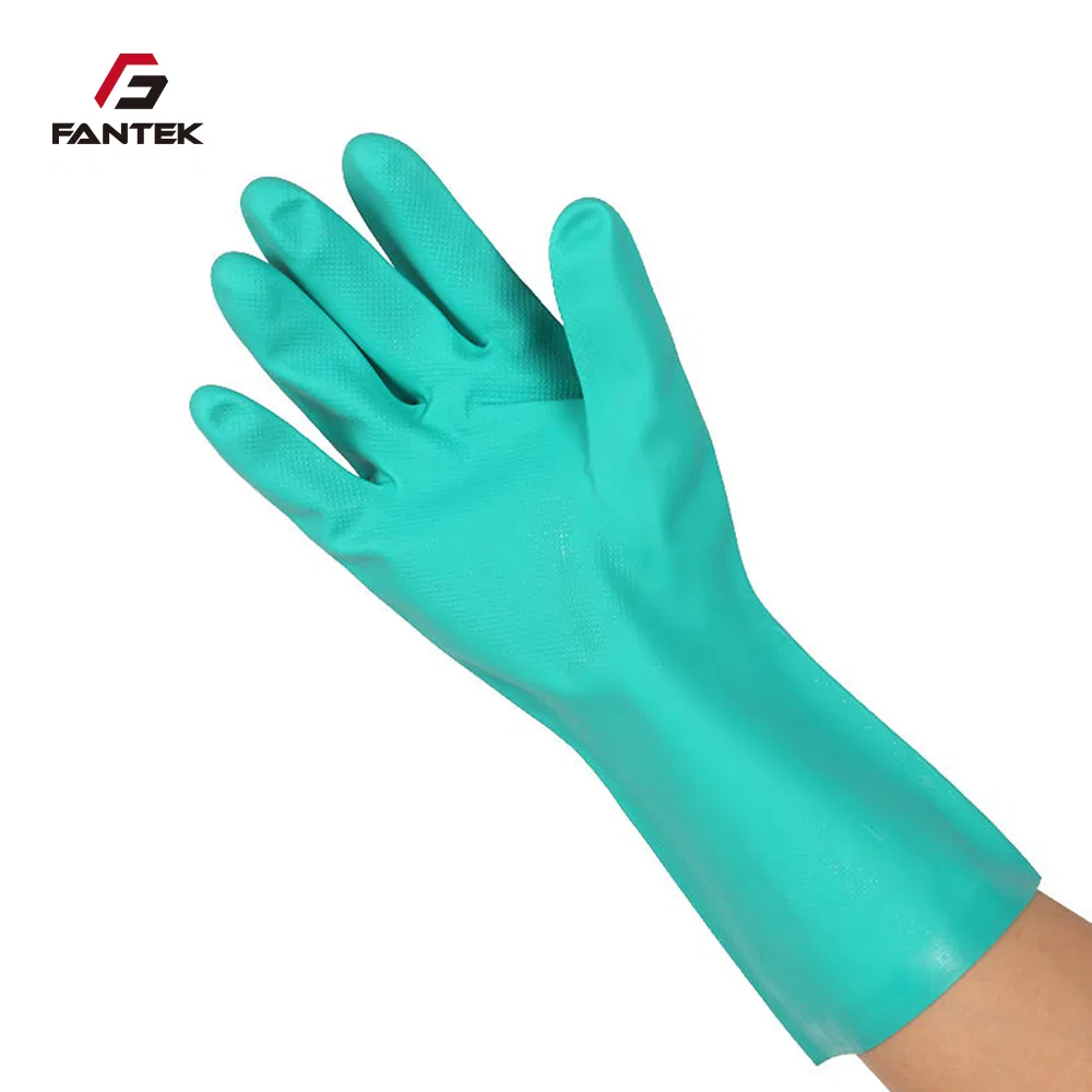 15 Mil Guantes Industriales Verdes de Nitrilo Resistentes a Químicos con Forro Interior