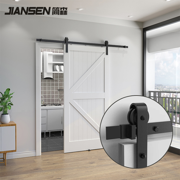 American Type Classic Carbon Steel Sliding Barn Door Hardware Kit