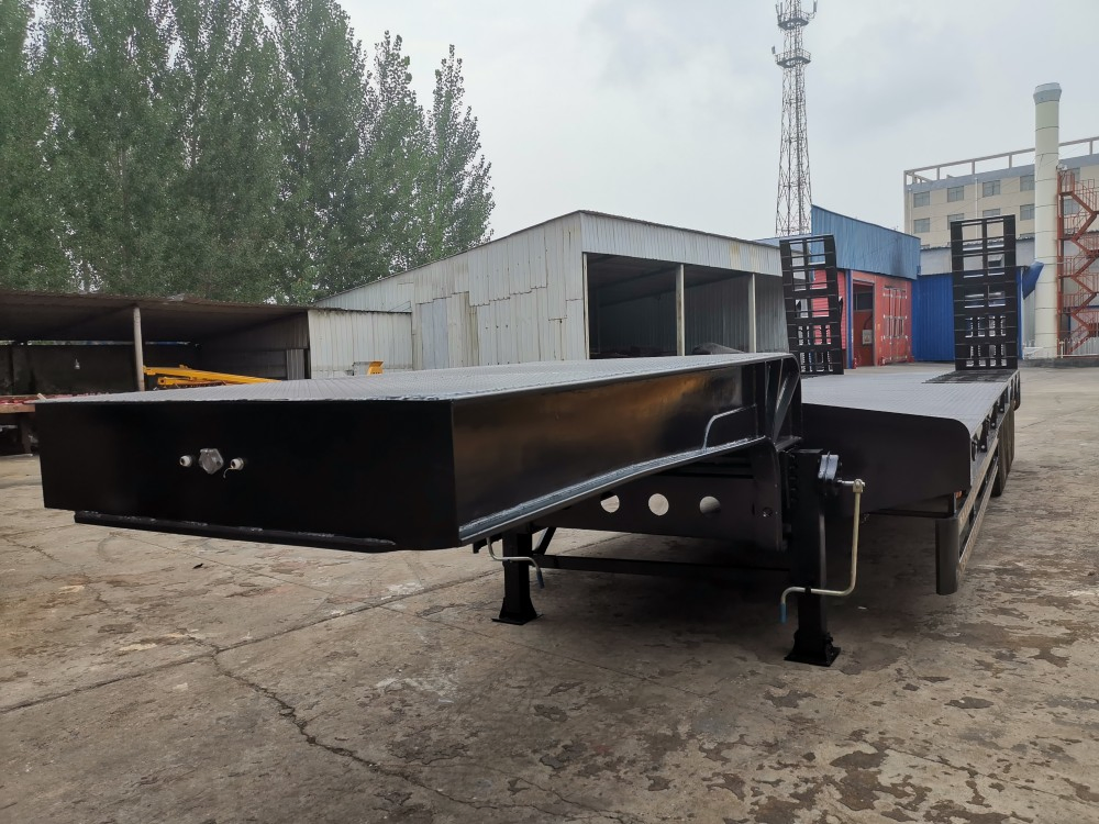 3/4 Achse 60 80 100 Tonnen Schwerlast-Sattelauflieger mit Gooseneck-Tieflader Tieflade-Ladungsanhänger Tieflade-Lowboy-Lkw-Sattelanhänger