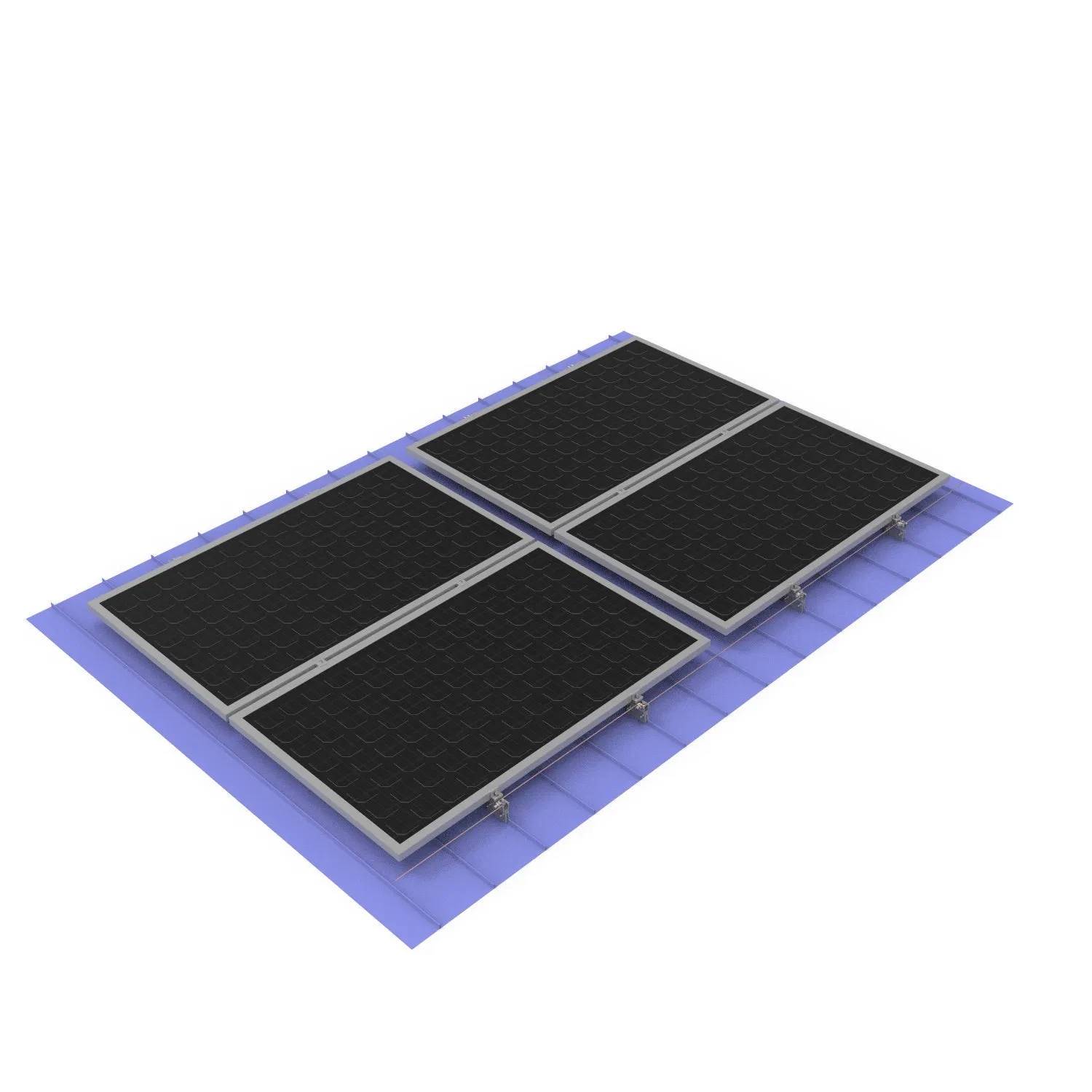 Standing Seam Roof Mini Rail Solar PV Mounting System Aluminum Quick Installation
