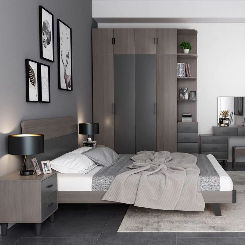 Luxury Modern Chinese Home Bedroom Furniture Sets Murphy Wooden King Size Bed