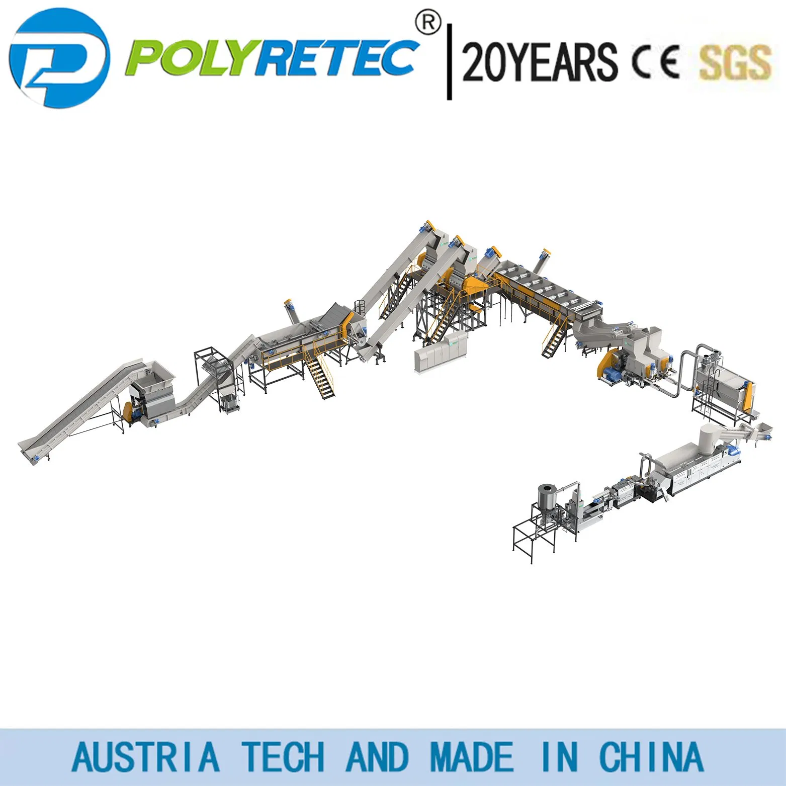 Waste Plastic Pet HDPE Bottle Flake Drum Pallet Recycling Crushing Washing Line