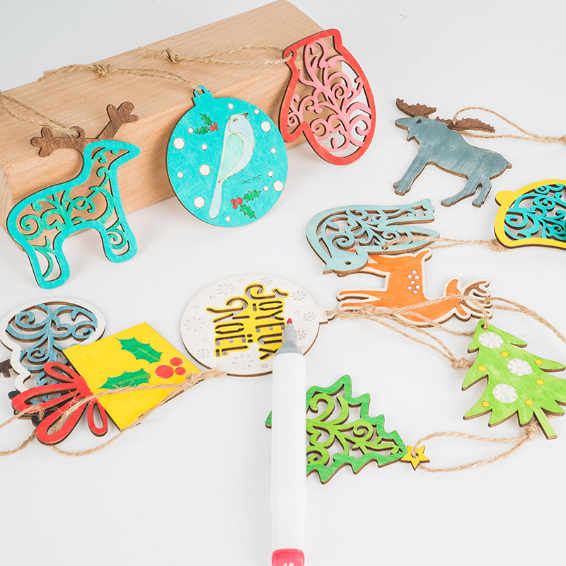 Elegant Christmas Wooden Cutouts - Bells, Birds, Trees, Snowflake, Snowman, Moose