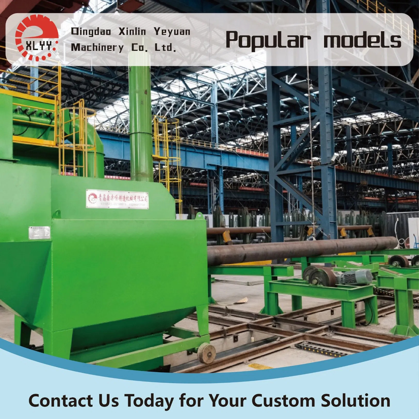 Machine de grenaillage à moteur hydraulique personnalisée pour tuyaux en acier