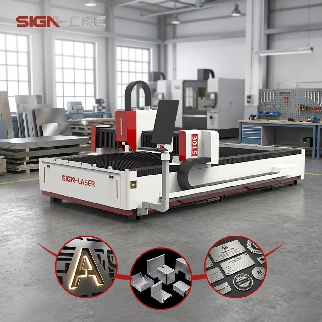 Macchina per taglio laser a fibra CNC per la lavorazione di lamiere in acciaio inossidabile, acciaio al carbonio e alluminio