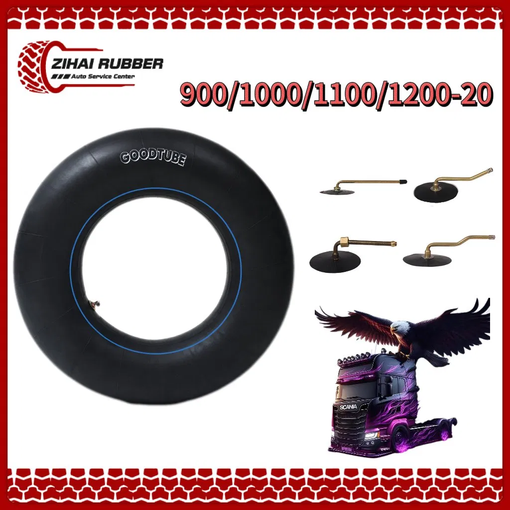 Camera d'aria per pneumatici di camion 1000r20 825/900/1000/1100/1200-20 Tr78A Tr179A Gomma butilica naturale Pneumatici TBR PCR OTR AG LTR Autobus Miniera Ricambi auto