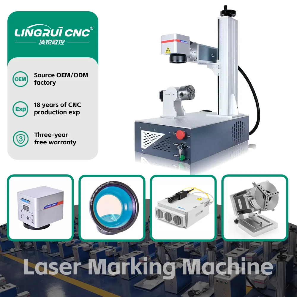 30W, 100W Macchina per marcatura laser a fibra da tavolo per acciaio inossidabile