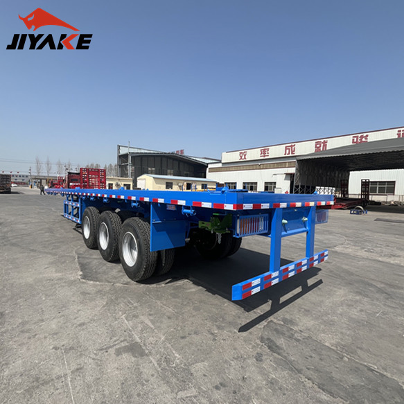 Durable Container Transport Flatbed Trailer with Three Axles