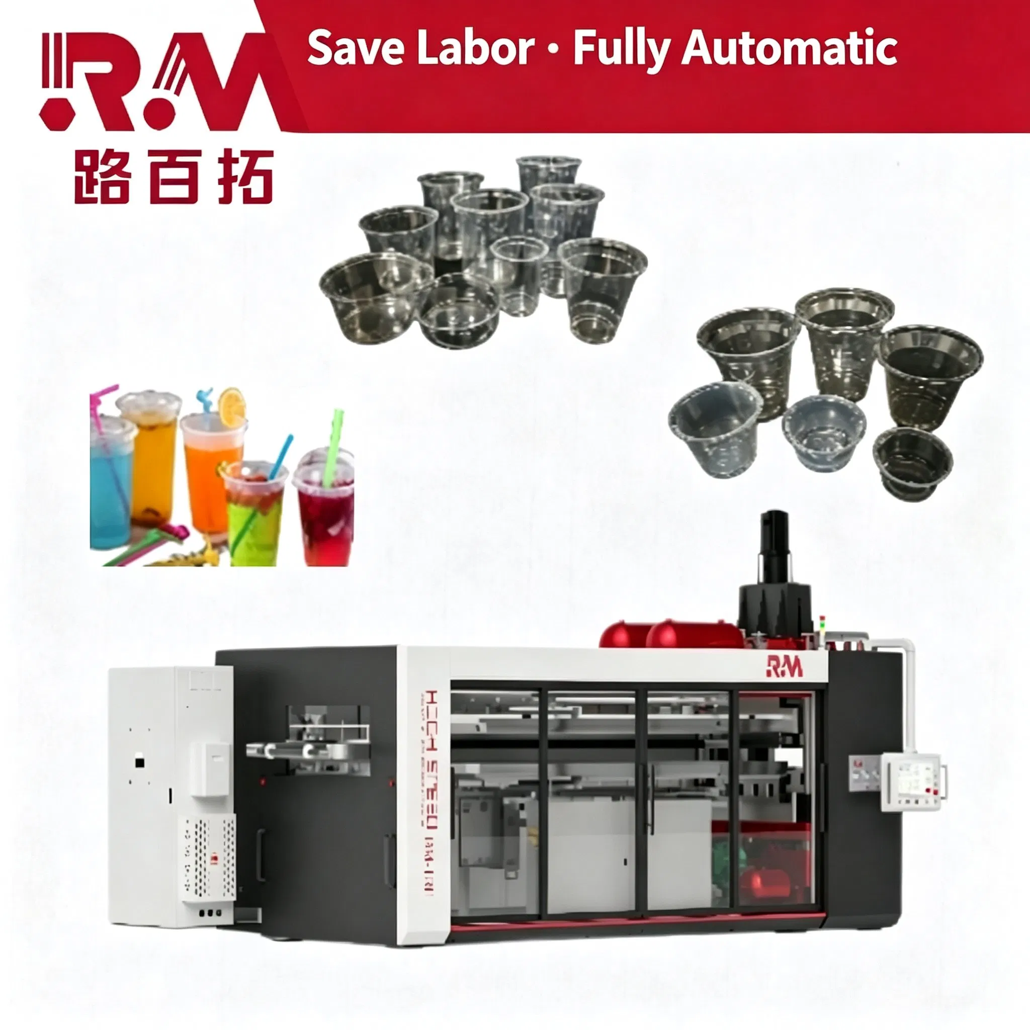 Fully Automatic High-Speed Thermoforming Machine for Disposable Food Containers for PP/PS/PET Plastic Cups, Bowls, Boxes