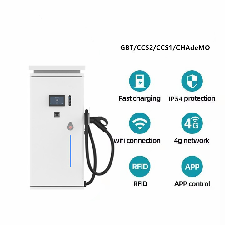 GB/T 40kW Pistola Singola Ricarica Rapida DC Schermo LCD Stazione di Ricarica EV DC Commerciale e Industriale