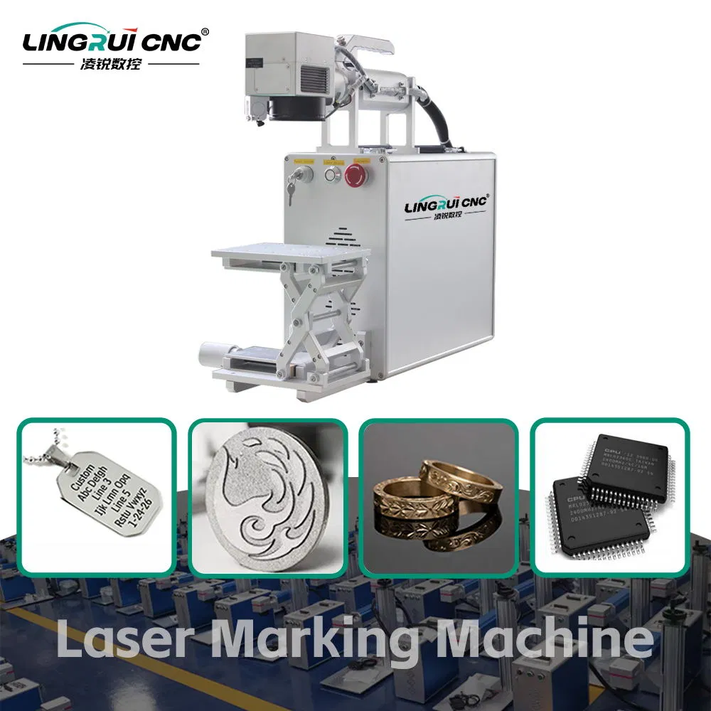 Lingrui CNC Laser 20W 30W 50W 100W 200W Mini Portatile Metallo Acciaio Inossidabile Raycus Max IPG JPT MOPA Laser Marcatore Incisore Incisione Marcatura Macchina