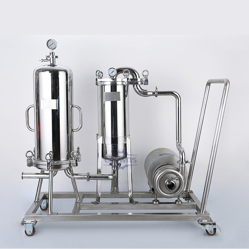 Stainless Steel Movable PP Pleated Cartridge Filter Housing for Wine & Beer Filtration