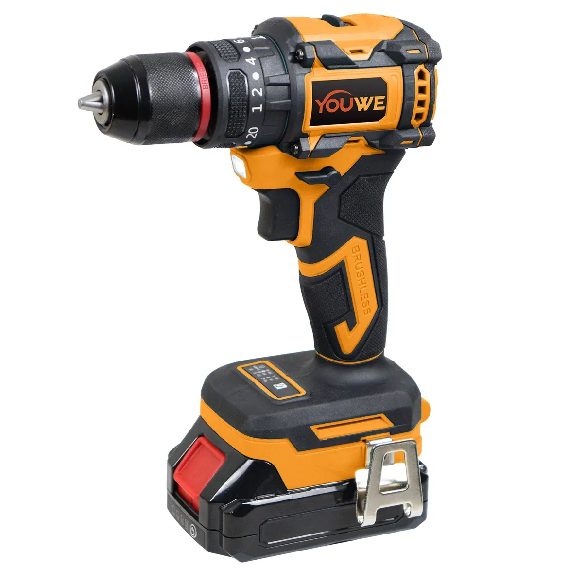 21V Trapano a Percussione Senza Fili Brushless con Avvio Graduale e Mandrino in Metallo