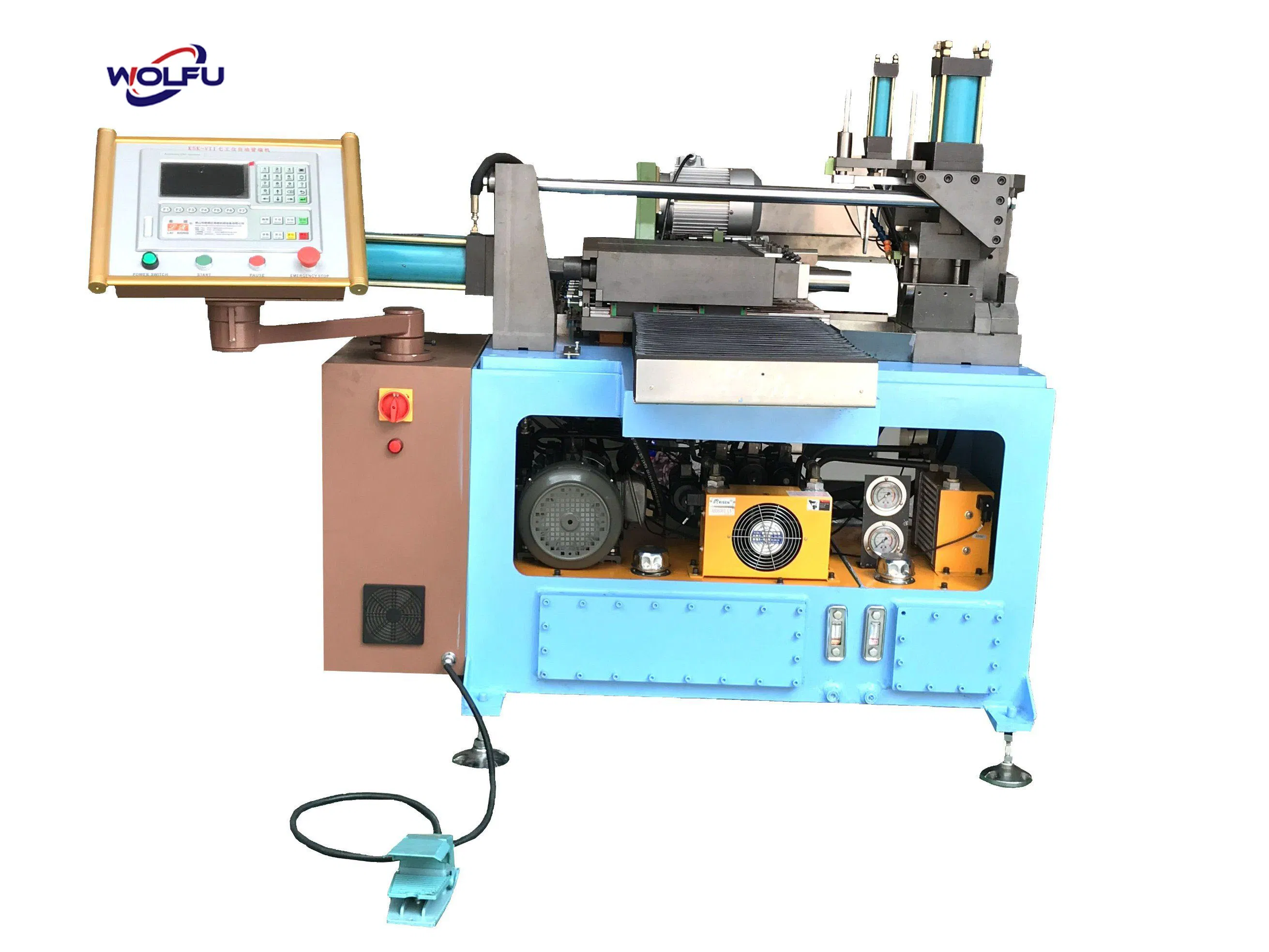 Macchina automatica per formatura di estremità a 7 posizioni CNC in modalità filatura per tubi diversi