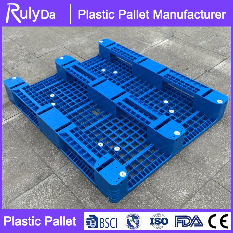 Pallet in plastica HDPE industriali Euro impilabili rinforzati in acciaio da 48X40 pollici per impieghi gravosi
