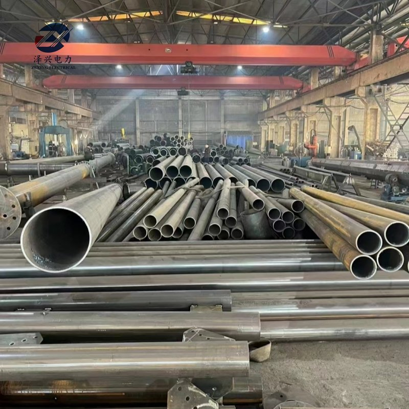 Medium High Voltage 69kv 132kv 230kv Utility Hot DIP Galvanized Power Transmission Line Metal 25FT 30FT 35FT 40FT 45FT Electric Steel Tubular Octagonal Pole