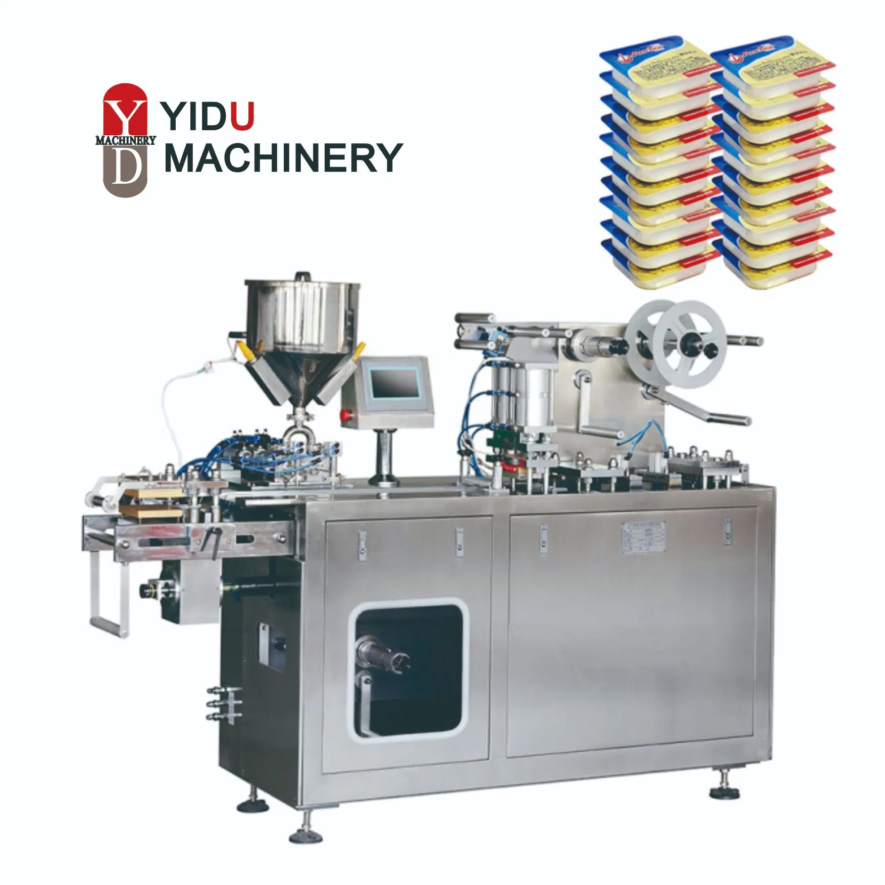 Fully Automatic Blister Thermoforming Ketchup Peanut Butter Chocolate Honey Jam Sauce Cream Blister Packing Machine