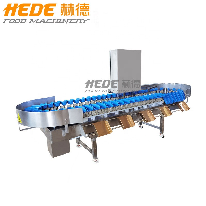 Full Automatic Pickles Conveyor Belt Chicken Feet Wing Poultry Chicken Weight Sorting Machine