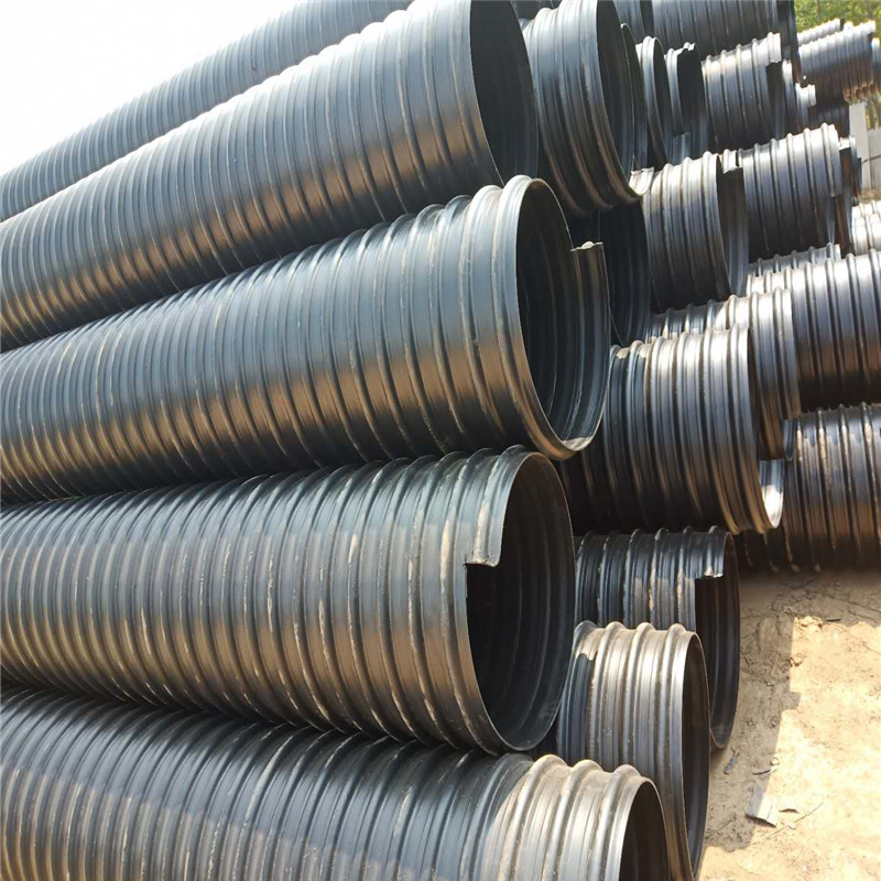 Black HDPE Steel Belt Reinforced Corrugated Pipe