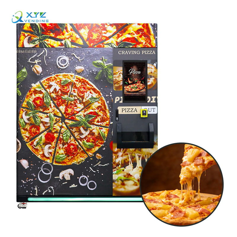 Distributeur automatique de pizza avec écran tactile, accepteur de billets et pièces