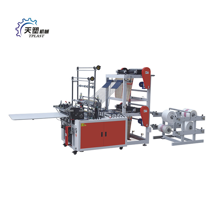 High Speed Nylon Plastic Biodegradable Garbage T-Shirt Flat Shopping Bag Making Machine