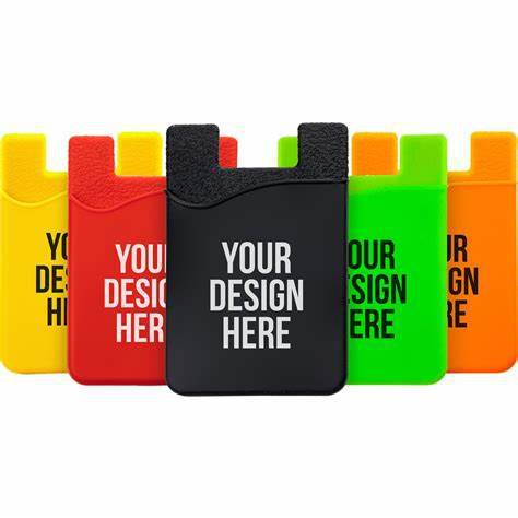 Silicone Phone Back Card Holder with Custom Logo & Colorful Silk Screen Printing