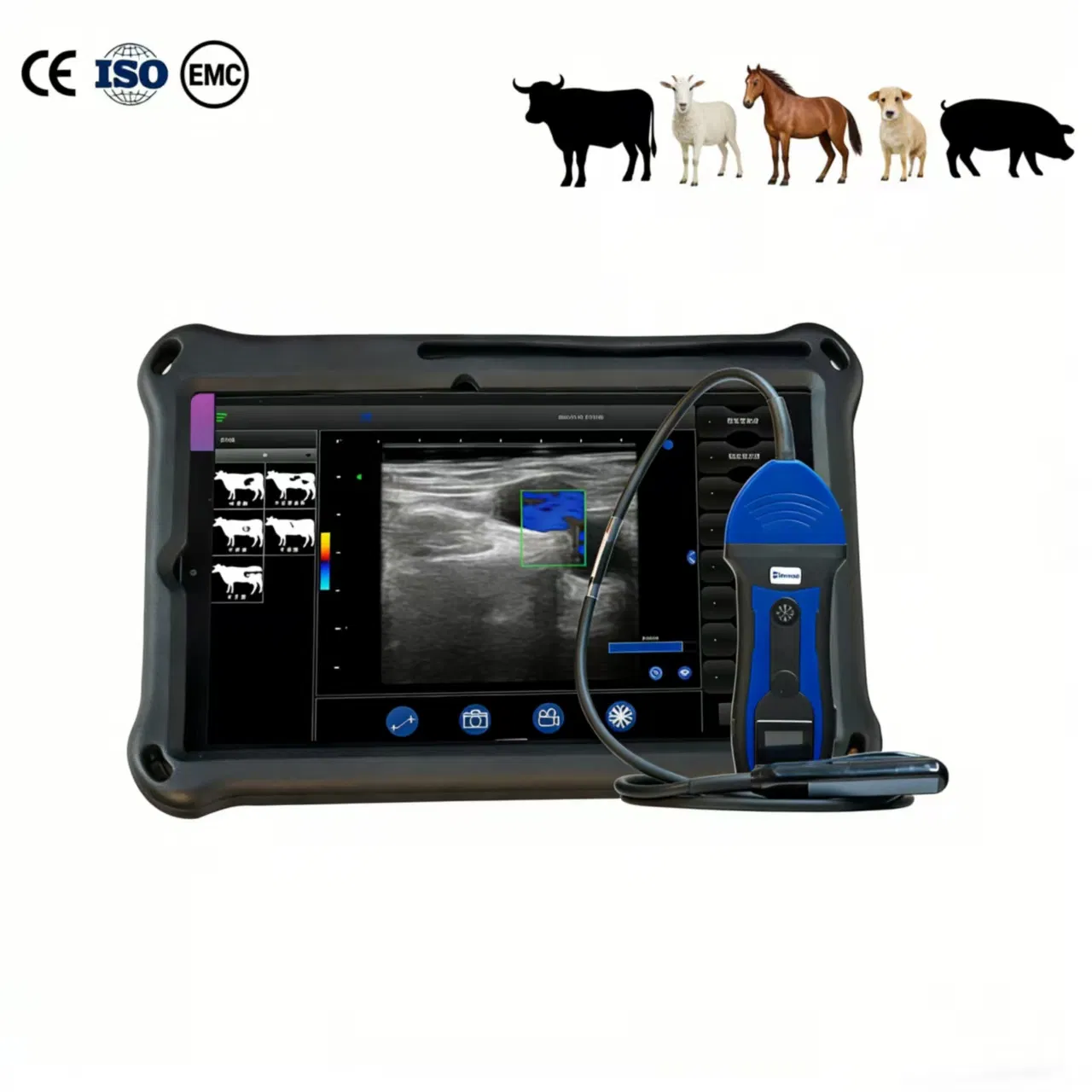 Bxl-S200 Portable Wireless Veterinary Color Doppler Cattle Ultrasound Machine High Precision for Cow, Horse, Pig