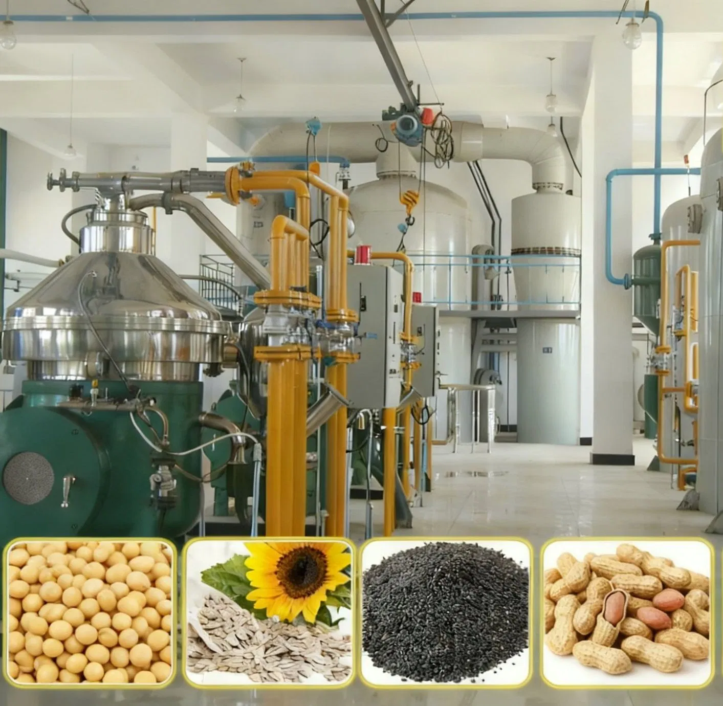 50td Macchina continua per la raffinazione di olio da cucina grezzo di girasole, soia e palmisti, Macchina per la raffinazione dell'olio di palma Linea di produzione completa per la raffinazione dell'olio grezzo