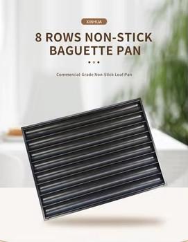 Eco-Friendly Aluminum Alloy Baguette Baking Pan with 8 Rows