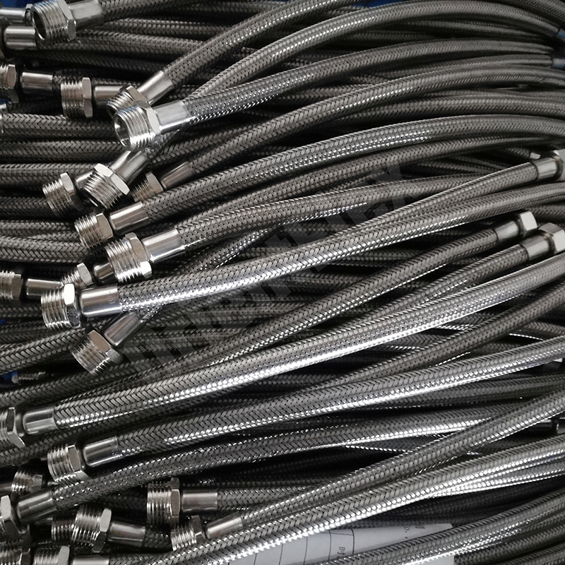 SAE100r14 PTFE Lined Stainless Steel Hydraulic Braided Hose