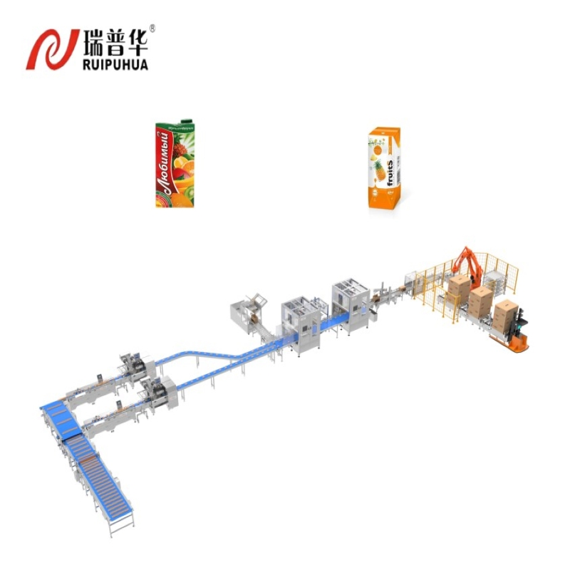 Food Factory Cartoning Sealing Palletizing Stacking Robot Picking Packing Line
