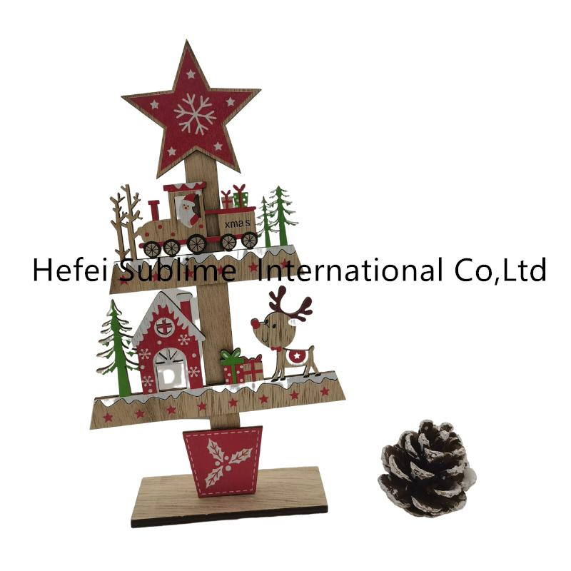 Standing Wooden Christmas Tree Tabletop Decoration
