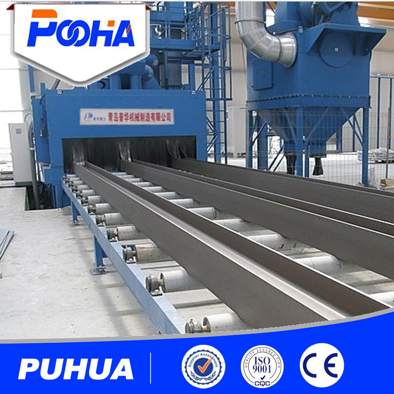 CE Q69 Steel Plate H Beam Roller Conveyor Shot Blasting Machine
