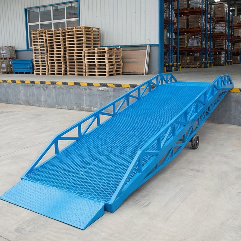 5-15t Rampe di carico idrauliche per cortile, rampe per banchina container, rampe di carico mobili per carrelli elevatori