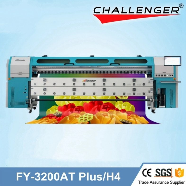 Challenger Fy-3200at H4 3.2m Large Format Digital Solvent Printer with Seiko Alpha 1024 Printhead High Speed Banner Solvent Printer