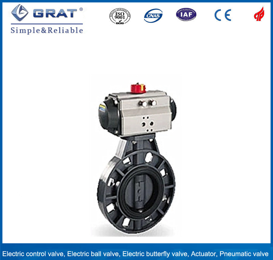 DN300 PVC Butterfly Valve for Chemical Industry Flowing System Pressure Regulator Flow Control