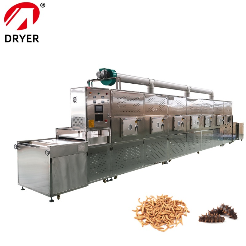 Conveyor Belt Microwave Drying Sterilizing Machine Dryer Oven Sterilizer Heat Pump Dryer for Black Soldier Fly Mealworms Maggot