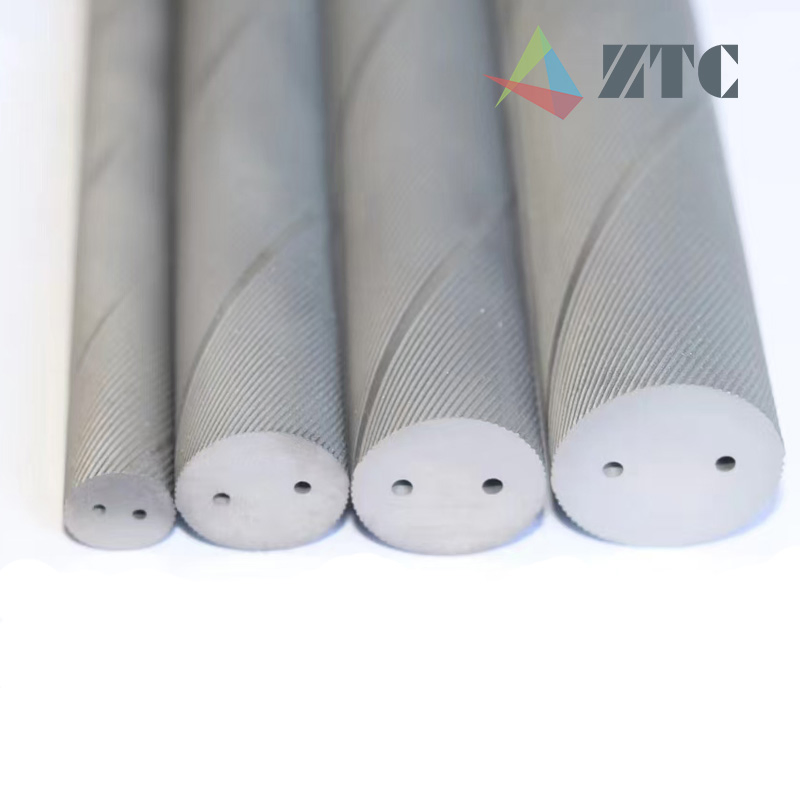 Ku20 Tungsten Carbide Rods with 2 Helix Coolant Holes 30 Degree