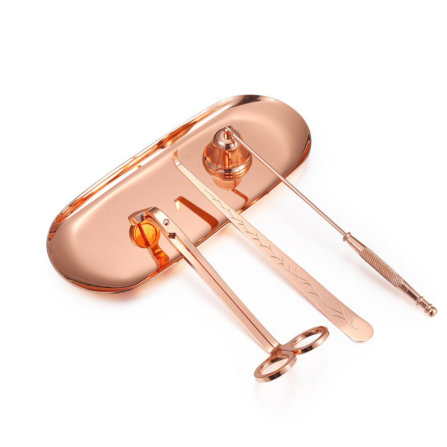 Set Taglia Miccia per Candele in Oro Rosa di Lusso